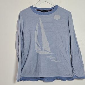 Tommy Hilfiger Light Blue Sailboat Long Sleeve Tee